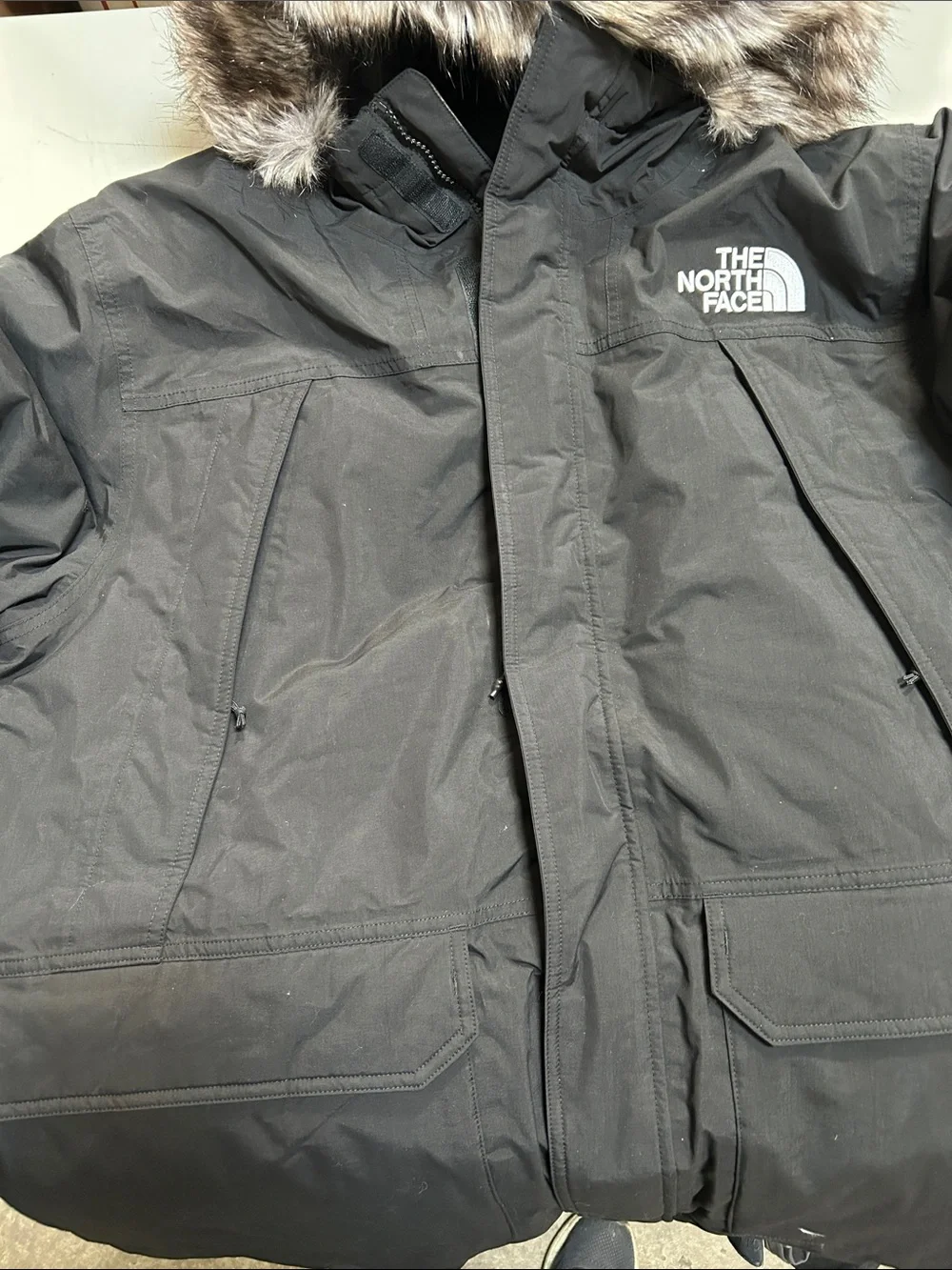 The North Face Black Men’s Insulated Puffer Jacket with Faux Fur Hood